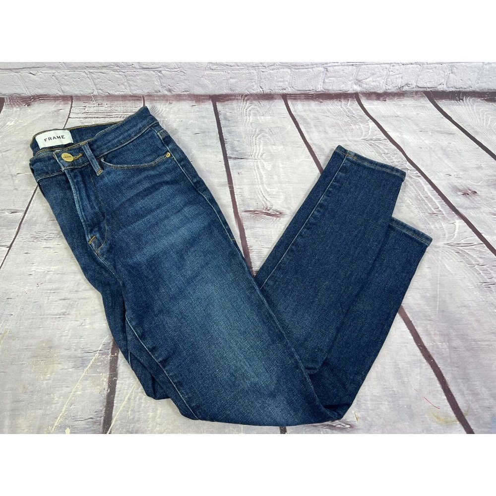 Frame Le High Skinny Crop Sz 27 (Fits‎ 26W 28L) Stretch Mid Rise Denim Jeans - Picture 6 of 6